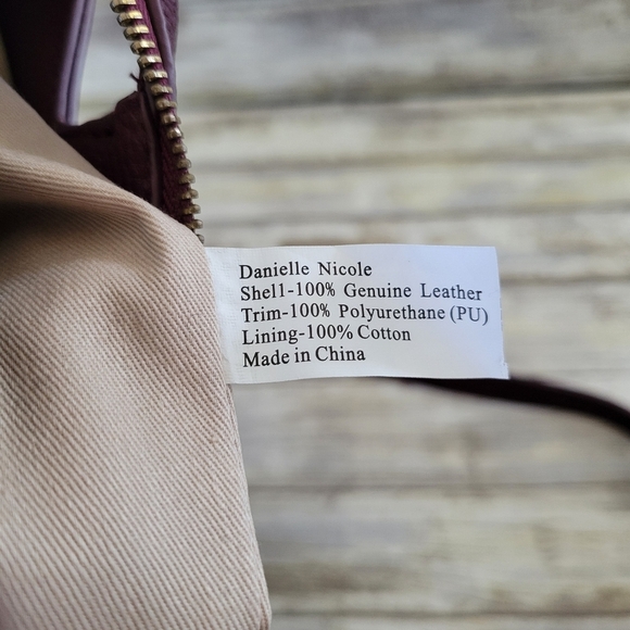 Danielle Nicole Regina Leather Crossbody Tote Handles Removable Strap Purple - Picture 10 of 12